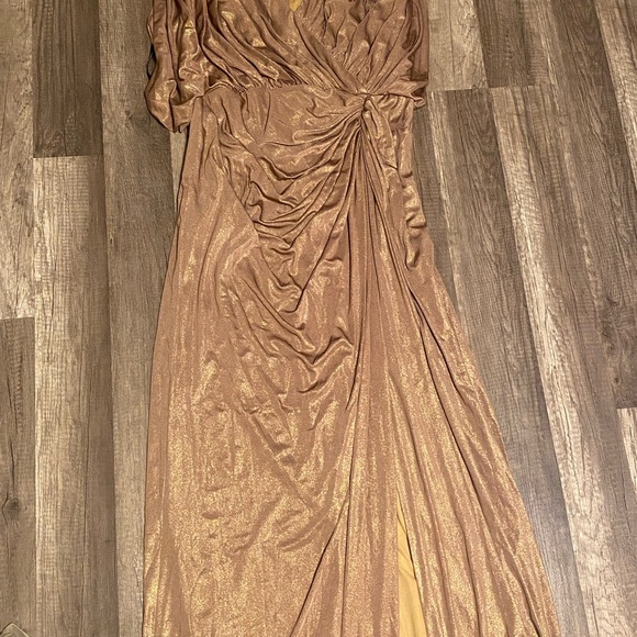 Glamorous Gold Long Sleeve Dress - Picture 8 of 11